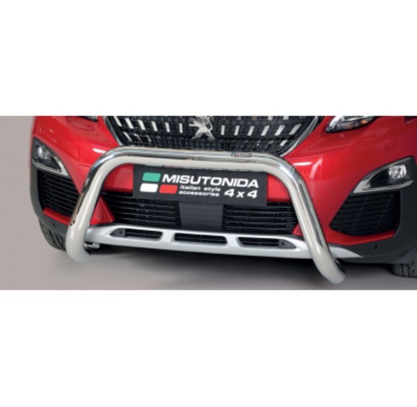 Defensa delantera barras en Acero Inoxidable Peugeot 3008 18- O 76  Homologada - Misutonida Italia