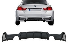 Difusor parachoques trasero deportivo para Bmw 4 Series F32 F33 F36 (2013-) Coupe Cabrio M Performance Look Twin Single Outlet