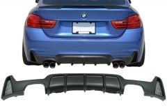 Difusor parachoques trasero deportivo para Bmw F32 F33 F36 (2013-) Coupe Cabrio 4 Series M Performance Look Twin Double Outletstyle=