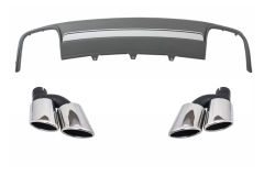 Difusor parachoques trasero deportivo + colas de escape para Audi A4 B8 Facelift (2012-2015) Limousine/Avant S4 Lookstyle=