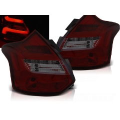 Focos / Pilotos traseros de LED Ford Focus 3 11-10.14 Hatchback Rojo Ahumado Led Bar Intermitentes Dinamicos