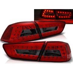 Focos / Pilotos traseros de LED Mitsubishi Lancer 8 Sedan 08-11 Rojo Ahumado Led