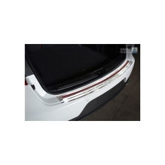 Protector Parachoques en Acero Inoxidable Porsche Macan 2014- Cromado/Look Fibra Carbono Rojo-negro
