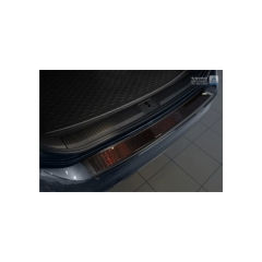 Protector Parachoques en Acero Inoxidable Volkswagen VW Passat 3g Variant 2014- Negro/Look Fibra Carbono Rojo-negro